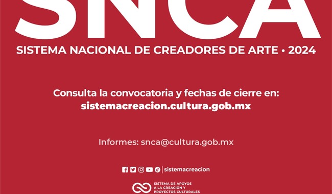 Publican convocatoria del Sistema Nacional de Creadores de Arte 2024