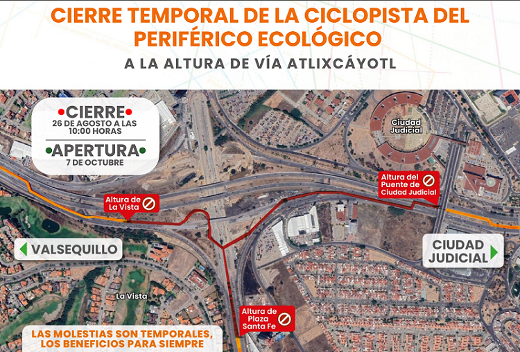 Ojo ciclistas y corredores: cierran por 6 semanas la ciclopista del Periférico