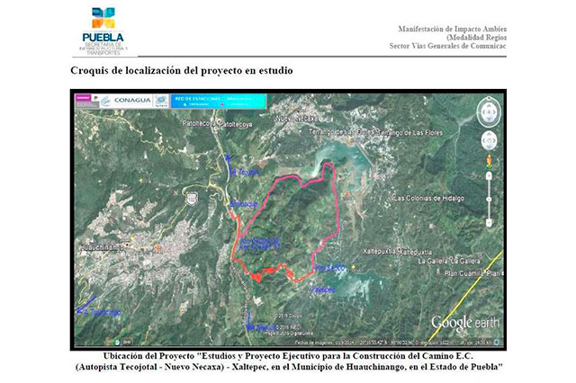 Reiteran al BET oposición a proyecto turístico en Huauchinango
