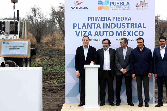 Colocan primera piedra de planta industrial en Huejotzingo