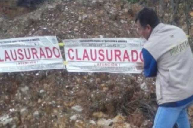 Clausura Profepa mina ilegal de arcilla en Xicotepec de Juárez
