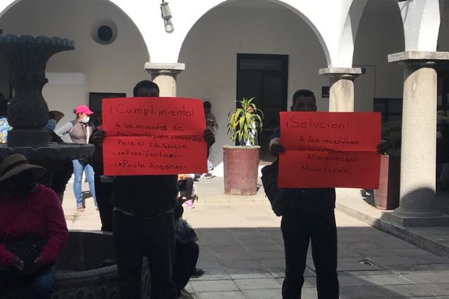 Antorchistas se manifiestan y piden obras en San Pedro Cholula