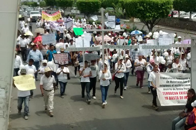Cientos protestan contra la inseguridad en el municipio de Tehuacán