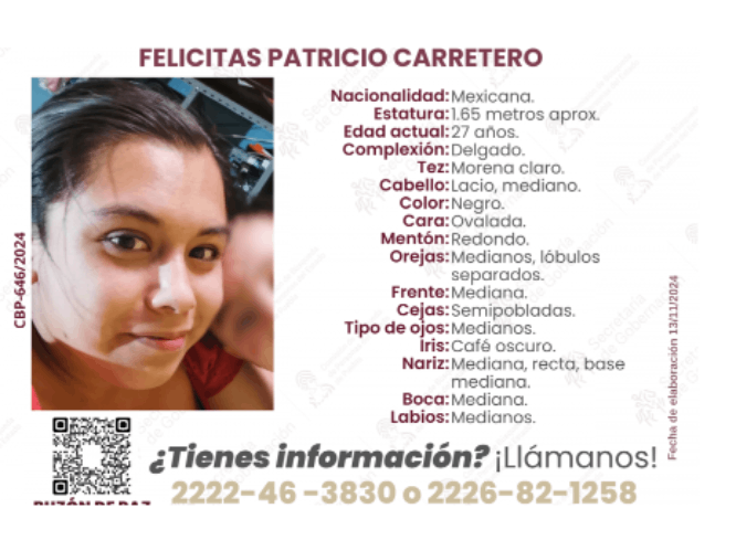 Buscan a Felicitas de 27 años: desapareció en Puebla