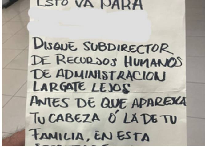 Dejan mensaje del CJNG contra subdirector director de Recursos Humanos de Finanzas