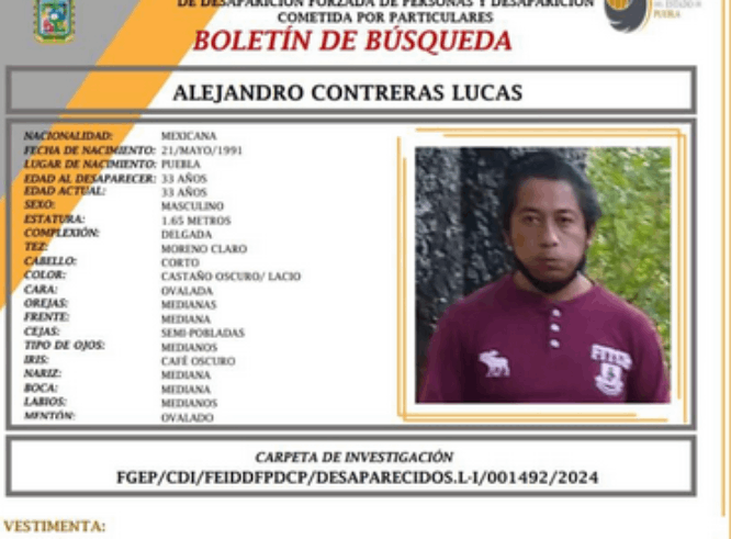 Alejandro de 33 años desapareció en la colonia Resurrección