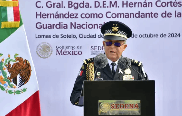 General Hernán Cortés rinde protesta como comandante interino de la Guardia Nacional 