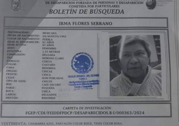Irma de 62 años desapareció en la colonia San Antonio Abad