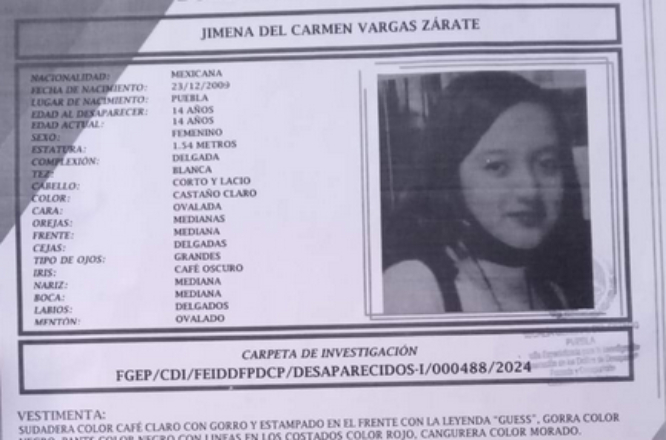 Jimena de 14 años desapareció en la colonia Santa Rosa