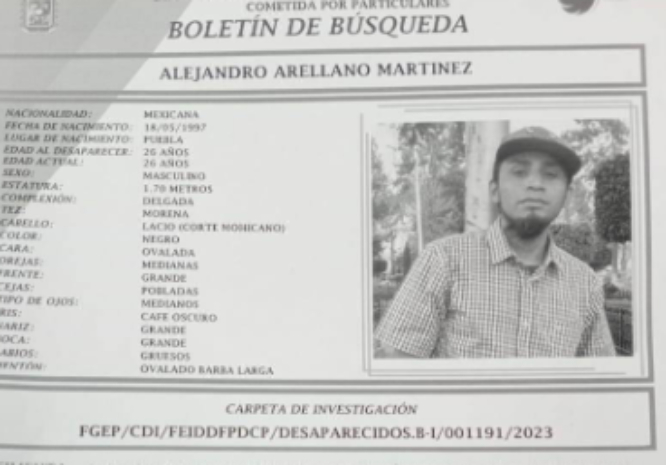 Alejandro de 26 años desapareció en calles de Puebla capital