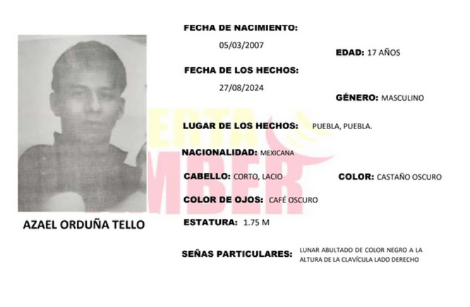 Azael de 17 años desapareció en calles de Loma Bella