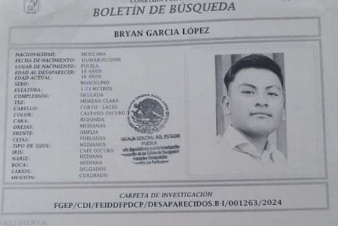 Bryan desaparecido en calles de Santa María Xonacatepec