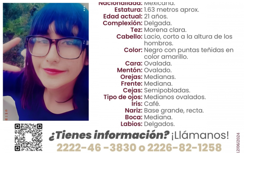 Wendy de 21 años desapareció en calles de Huejotzingo