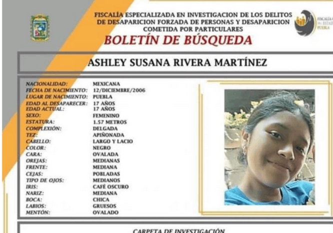 Buscan en Atlixco Ashley, reportada como desaparecida 