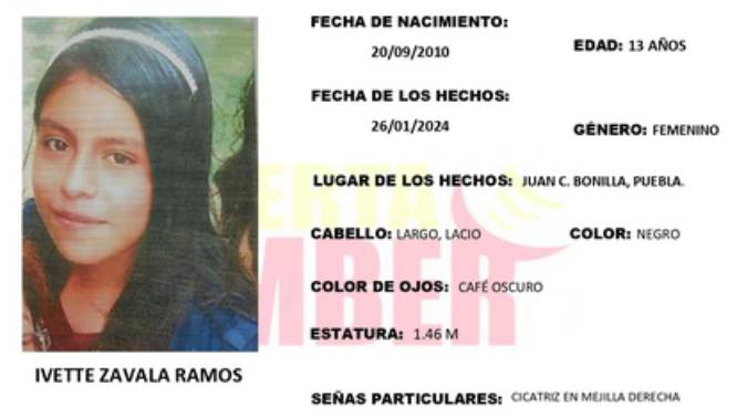 Ivette de 13 años desapareció en Juan C. Bonilla