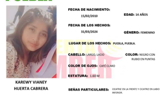 Vianey de 14 años desapreció en San Jerónimo Caleras en Puebla