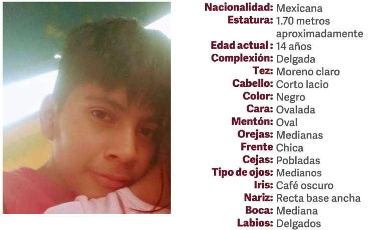 Ángel de 14 años desapareció en el municipio de Mazapiltepec