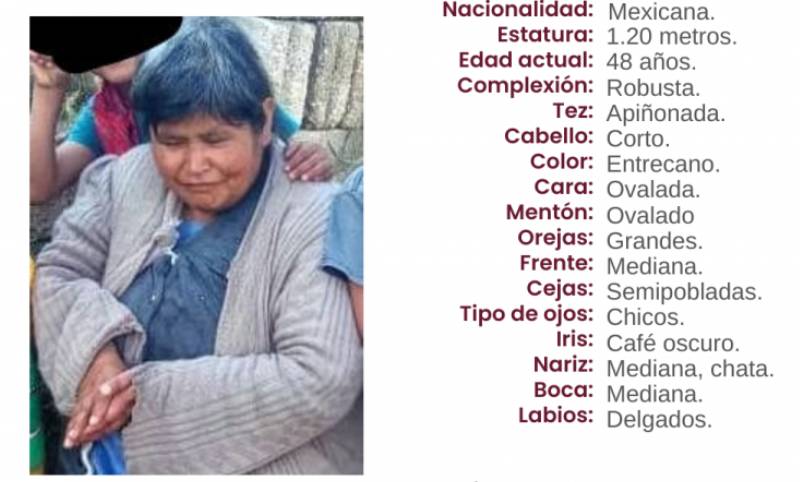Margarita de 48 años desapareció en Tetela de Ocampo