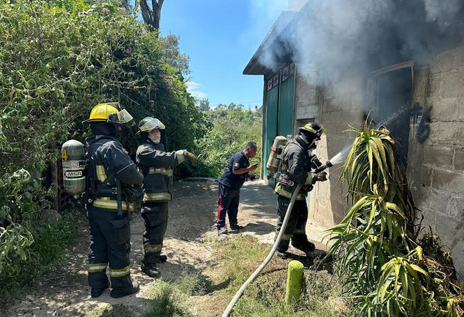 Se calcina casa en de San Jerónimo Caleras