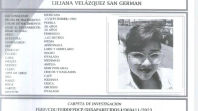 Liliana Velázquez de 30 años desapareció en la colonia Ampliación Cencalli