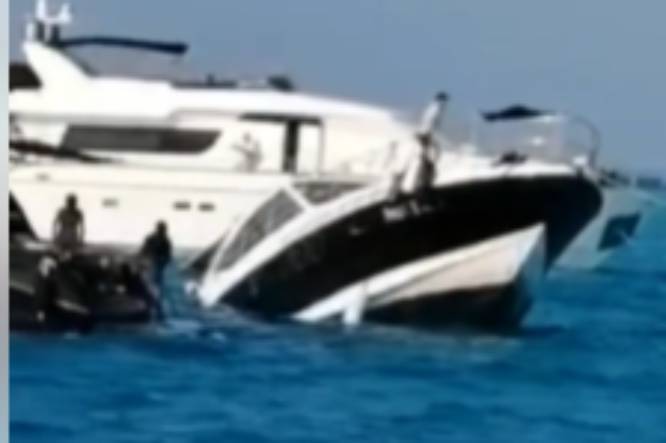 VIDEO Se hunde yate cerca de Playa Norte en Isla Mujeres
