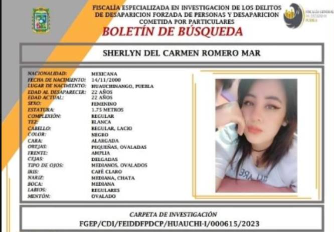 Sherlyn salió a pasear con su hijo y ya no regresó en Huauchinango