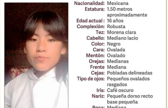 Anahí de 16 años desapareció en el municipio de Zautla