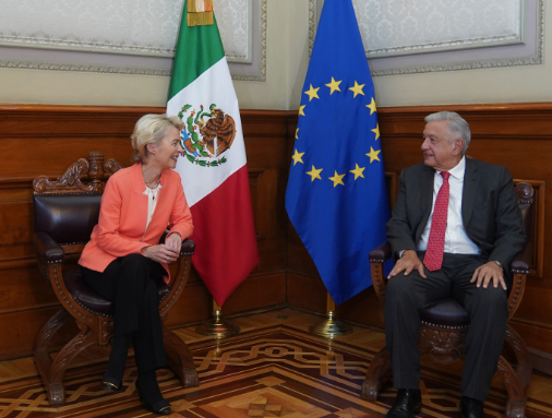 AMLO dialoga con presidenta de la Comisión Europea