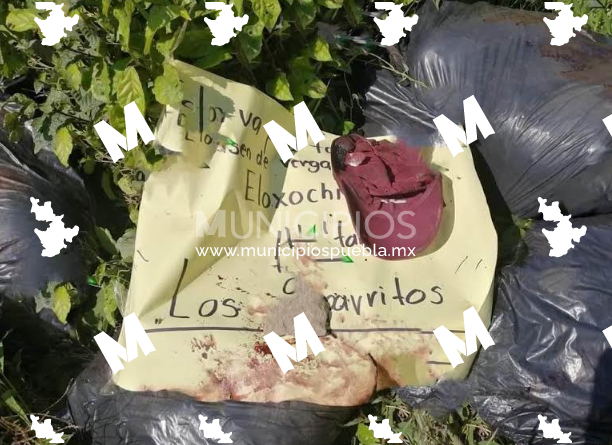 Localizan bolsas con cuerpos descuartizados y narcomensaje en Eloxochitlán