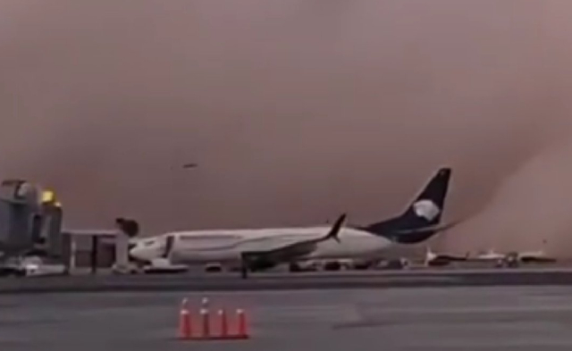 Tormenta de arena afecta operaciones en el Aeropuerto de Chihuahua