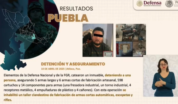 Sedena y FGR aseguran narcolaboratorio y detienen a 6 en Puebla: Harfuch