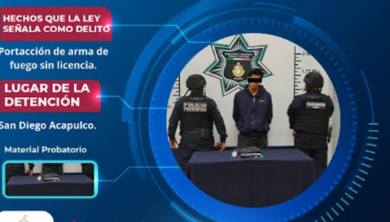 Cae sujeto en Atlixco con arma de fuego y droga