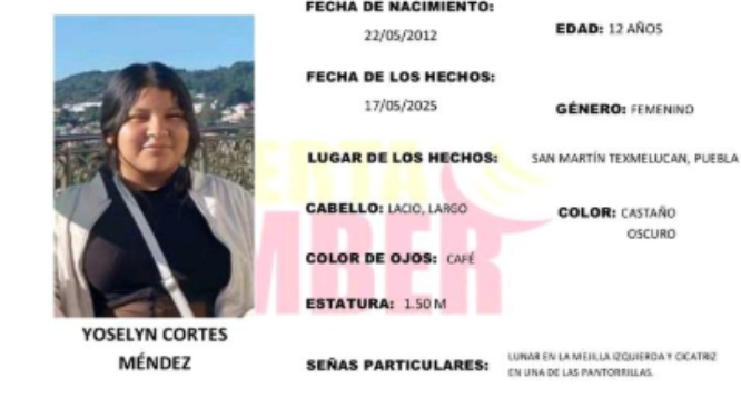 Emiten Alerta Amber por desaparición de adolescente Texmelucan