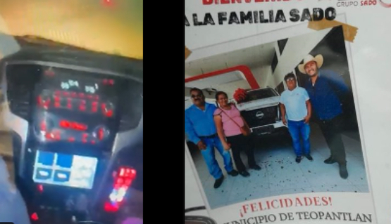 Policías de Teopantlán son captados ebrios y escuchando narcocorridos en patrulla mueva