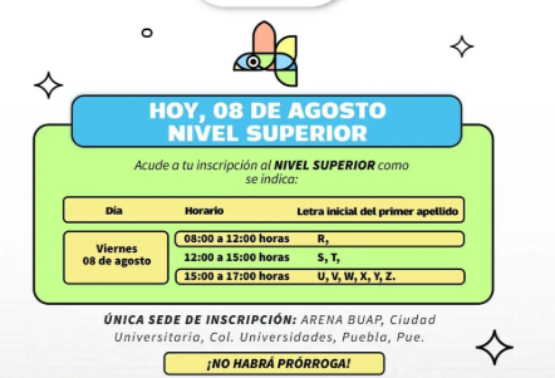 Hoy, último día de inscripciones al nivel superior en la BUAP