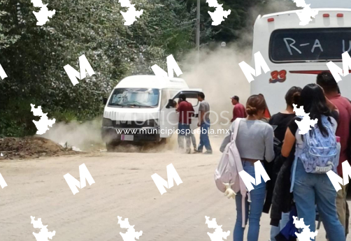 Tras incendio de combi, denuncian malas condiciones del trasporte público en Texmelucan