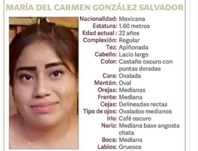 María del Carmen de 22 años de edad desapareció en calles de Puebla capital