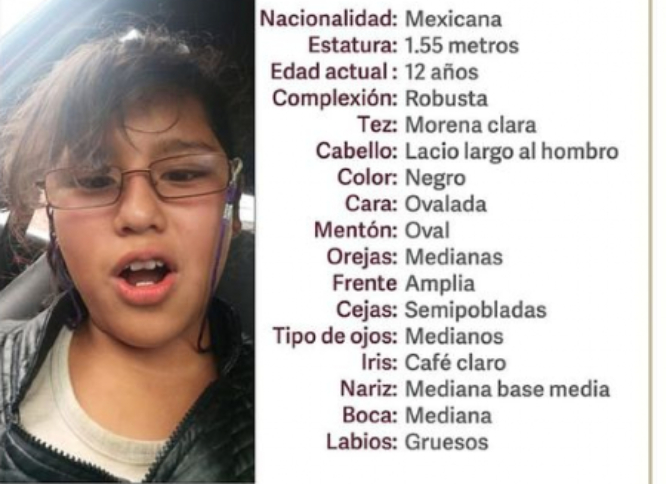 Luz María de 12 años desapareció en calles de Huauchinango