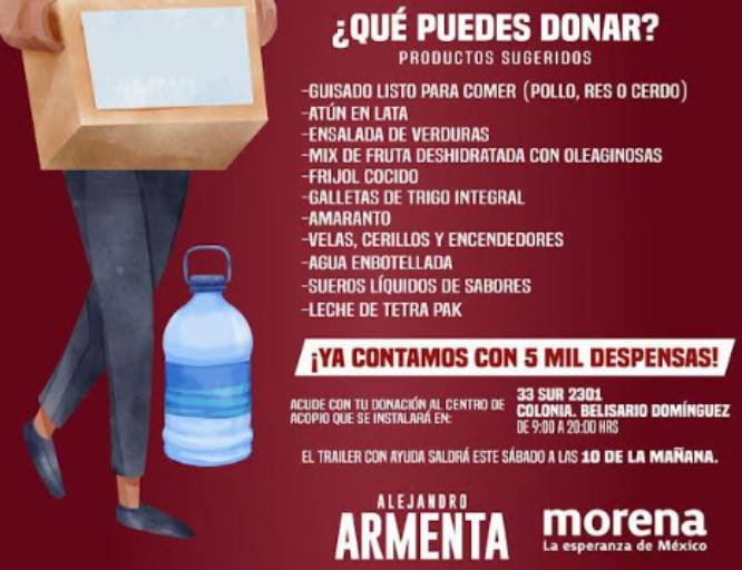 Es tiempo de apoyar ante la contingencia en Guerrero: Armenta