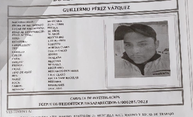 Crece número de desaparecidos en Texmelucan; ahora buscan a Guillermo