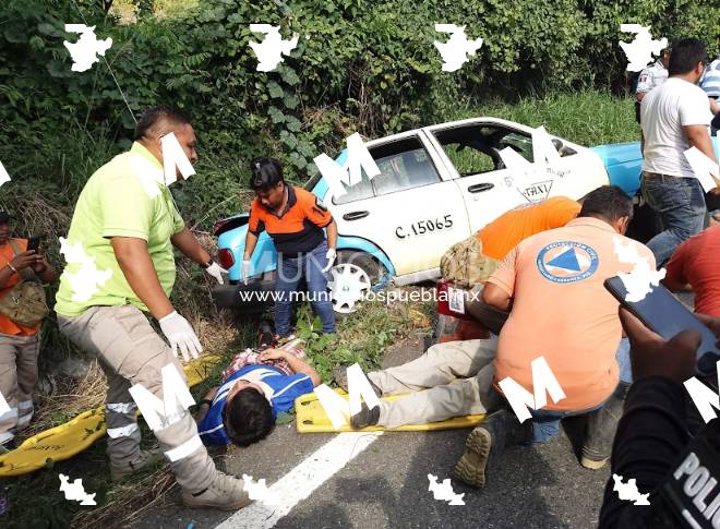 Choque deja 5 heridos en la carretera Pachuca-Tuxpan