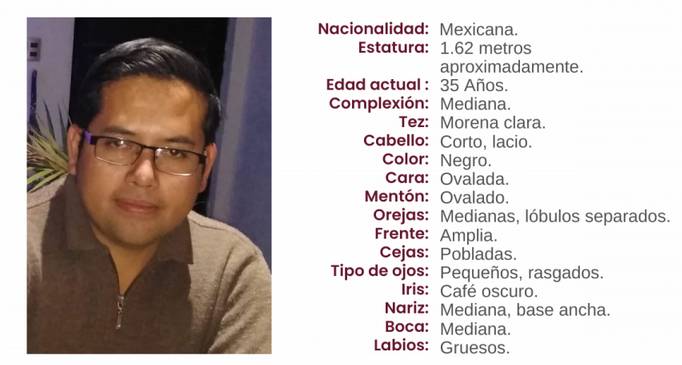 Mauricio de 35 años desapreció en la colonia La Loma en Puebla