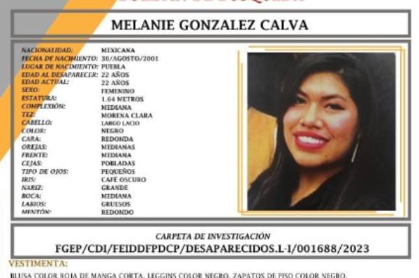 Melanie de 22 años desapareció en el Barrio de Santiago en Puebla