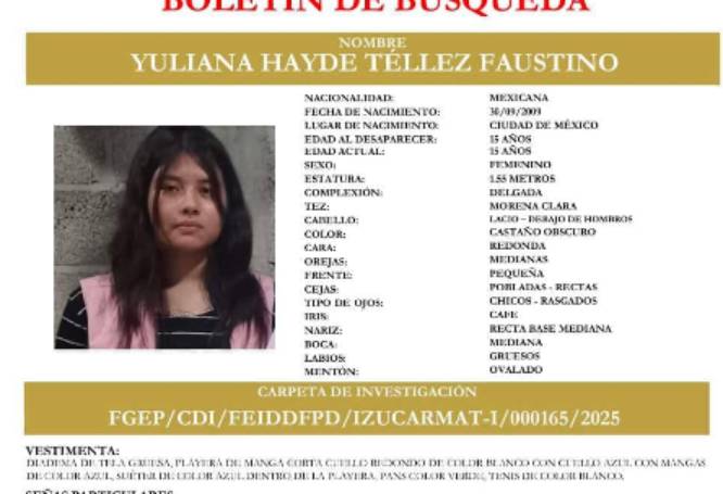 Buscan a estudiante desaparecida en Xayacatlán