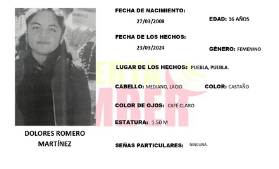 Dolores de 16 años desapareció en calles de la Calera; activan Alerta Amber