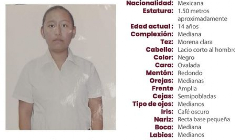 Angelina de 14 años desapareció en el municipio de Tehuacán