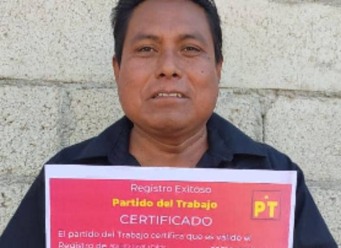 Se registra El Traga Balas como aspirante del PT en Tepexco