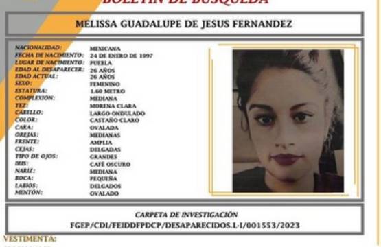 Melissa Guadalupe desapareció en la colonia Granjas de San Isidro