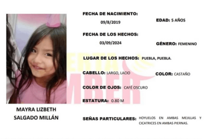 Mayra de 5 años desaparece en el Fraccionamiento San Jerónimo