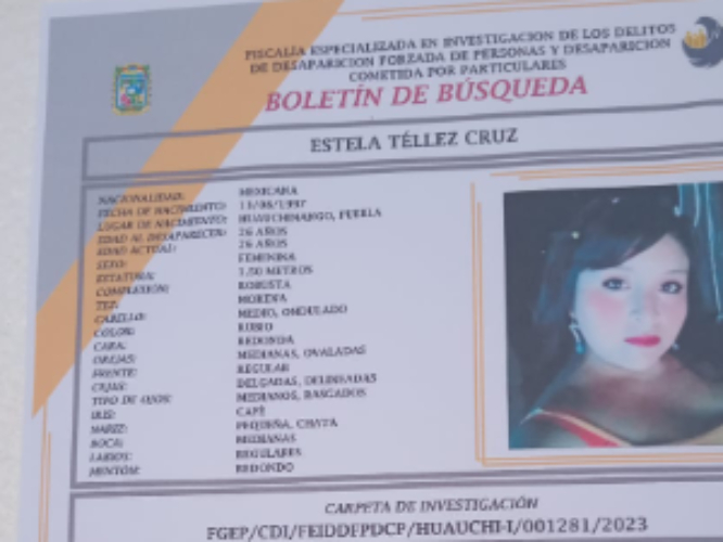 Estela de 26 años desapareció en calles de Xicotepec